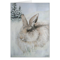 Tarjeta de Navidad - conejo del invierno tarjetas