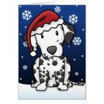 Tarjeta de Navidad dálmata de Kawaii