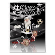 Tarjeta de Navidad de Geordie Santa y pequeños due