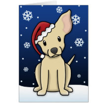 Tarjeta de Navidad de la chihuahua del cervatillo 