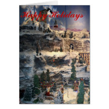 Tarjeta de Navidad de la escena del invierno