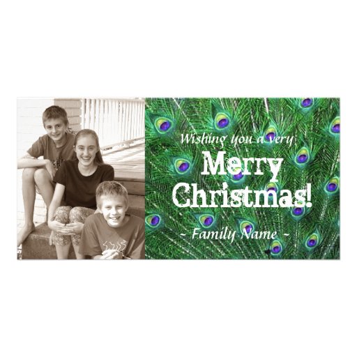 Tarjeta de Navidad de la foto de la pluma del pavo Tarjeta Personal