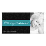 tarjeta de Navidad de la FOTO del marco del damasc Tarjetas Con Fotos Personalizadas