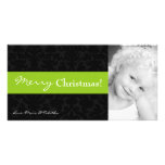 tarjeta de Navidad de la FOTO del marco del damasc Tarjetas Con Fotos Personalizadas