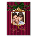 Tarjeta de Navidad de la foto del marco del orname