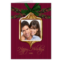 Tarjeta de Navidad de la foto del marco del orname