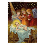 Tarjeta de Navidad de la natividad del Victorian