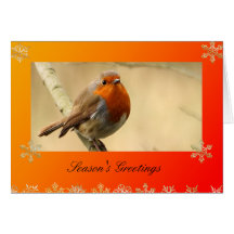 Tarjeta de Navidad de la plantilla del petirrojo