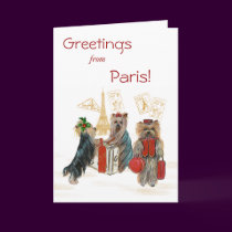 Tarjeta de Navidad de la torre Eiffel de París del tarjetas
