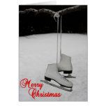 Tarjeta de Navidad de los patines de hielo