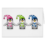 Tarjeta de Navidad de los pingüinos del bebé
