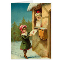 Tarjeta de Navidad de Santa del vintage