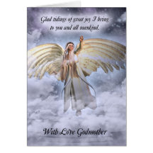 Tarjeta de Navidad del ángel de la madrina religio