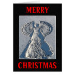 Tarjeta de Navidad del ángel de la nieve