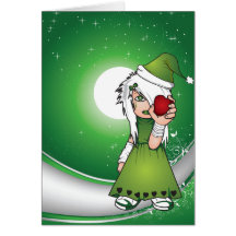 Tarjeta de Navidad del chica de Emo
