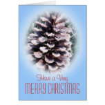 Tarjeta de Navidad del cono del pino