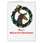 Tarjeta de Navidad del Dachshund de Weindeer