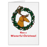Tarjeta de Navidad del Dachshund de Weindeer