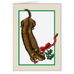 Tarjeta de Navidad del Dachshund de Wirehair