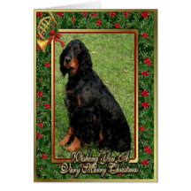 Tarjeta de Navidad del espacio en blanco del perro