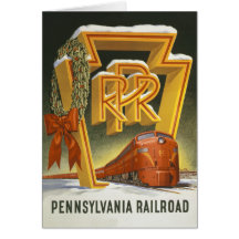 Tarjeta de Navidad del ferrocarril de Pennsylvania