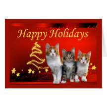 Tarjeta de Navidad del gato