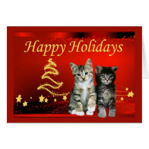Tarjeta de Navidad del gato
