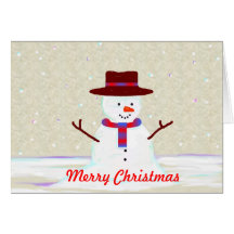Tarjeta de Navidad del muñeco de nieve