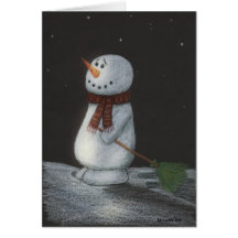 Tarjeta de Navidad del muñeco de nieve