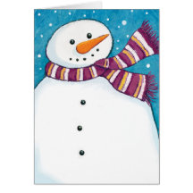 Tarjeta de Navidad del muñeco de nieve de la diver