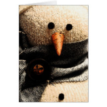 Tarjeta de Navidad del muñeco de nieve del hobo