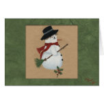 Tarjeta de Navidad del muñeco de nieve del país