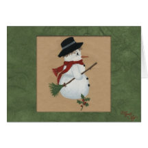 Tarjeta de Navidad del muñeco de nieve del país