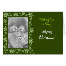 Tarjeta de Navidad del orangután del bebé