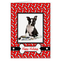 Tarjeta de Navidad del perro - travieso o Niza