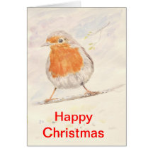 Tarjeta de Navidad del petirrojo
