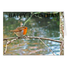 Tarjeta de Navidad del petirrojo,