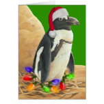 Tarjeta de Navidad del pingüino