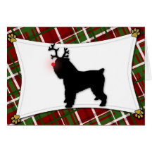 Tarjeta de Navidad del reno de Bruselas Griffon