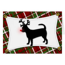 Tarjeta de Navidad del reno de la chihuahua