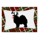 Tarjeta de Navidad del reno del samoyedo