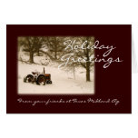 Tarjeta de Navidad del tractor para el negocio o l