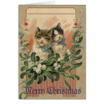 Tarjeta de Navidad del Victorian del gatito
