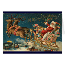 Tarjeta de Navidad del Victorian - Santa