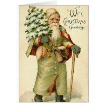 Tarjeta de Navidad del vintage Santa