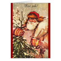 Tarjeta de Navidad estonia de Papá Noel
