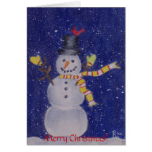 Tarjeta de Navidad feliz de la nieve