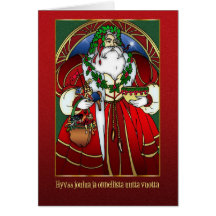 Tarjeta de Navidad finlandesa - joulua de Papá Noe