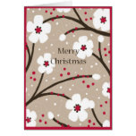 Tarjeta de Navidad - flores y bayas