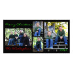 Tarjeta de Navidad - fondo negro Tarjeta Fotografica Personalizada